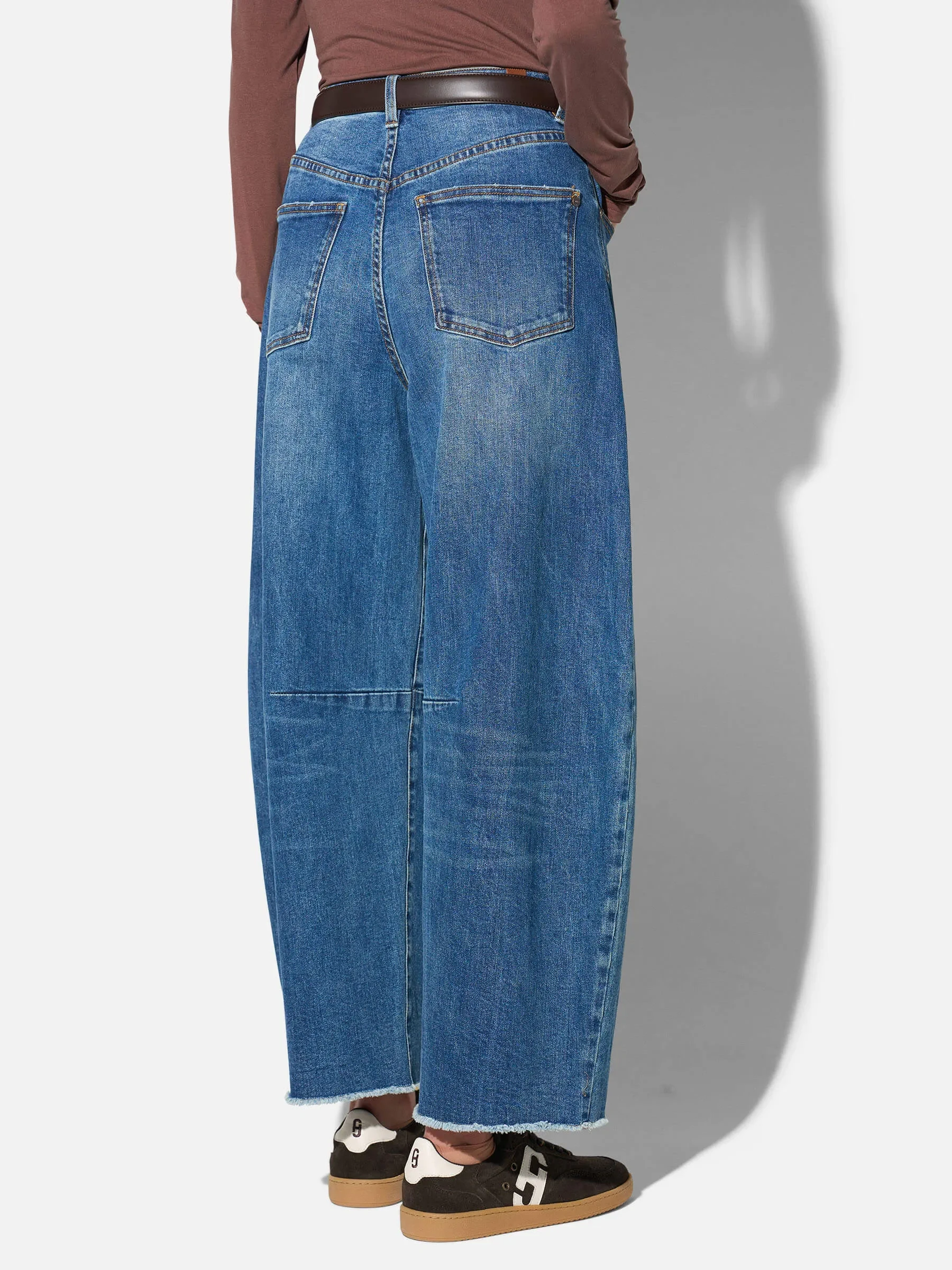 Barrel Jeans Dames Mid Rise Stretch Billy Blauw 258