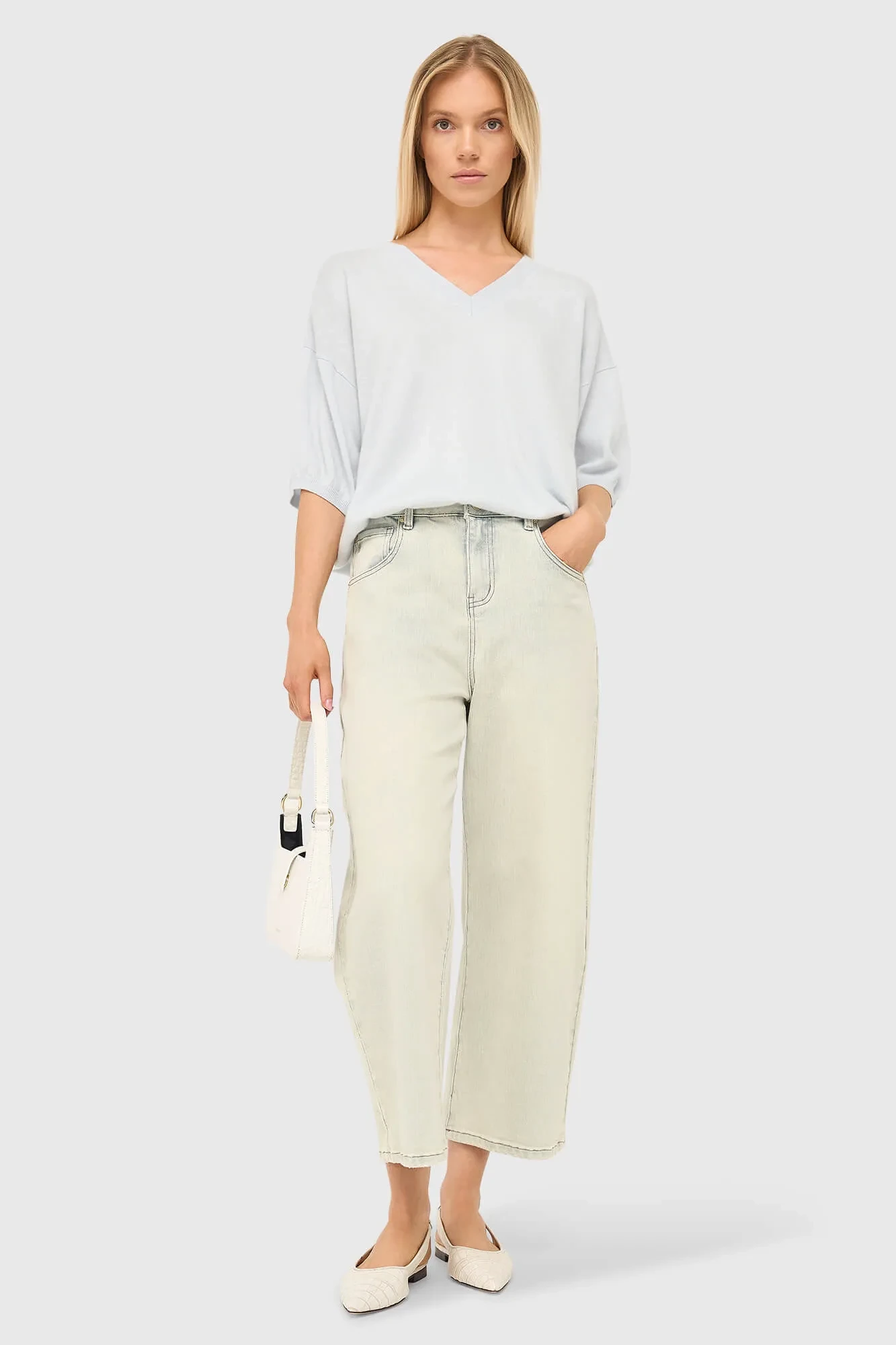 Barrel Jeans Dames Stretch Mid Rise Baxter Blauw 004