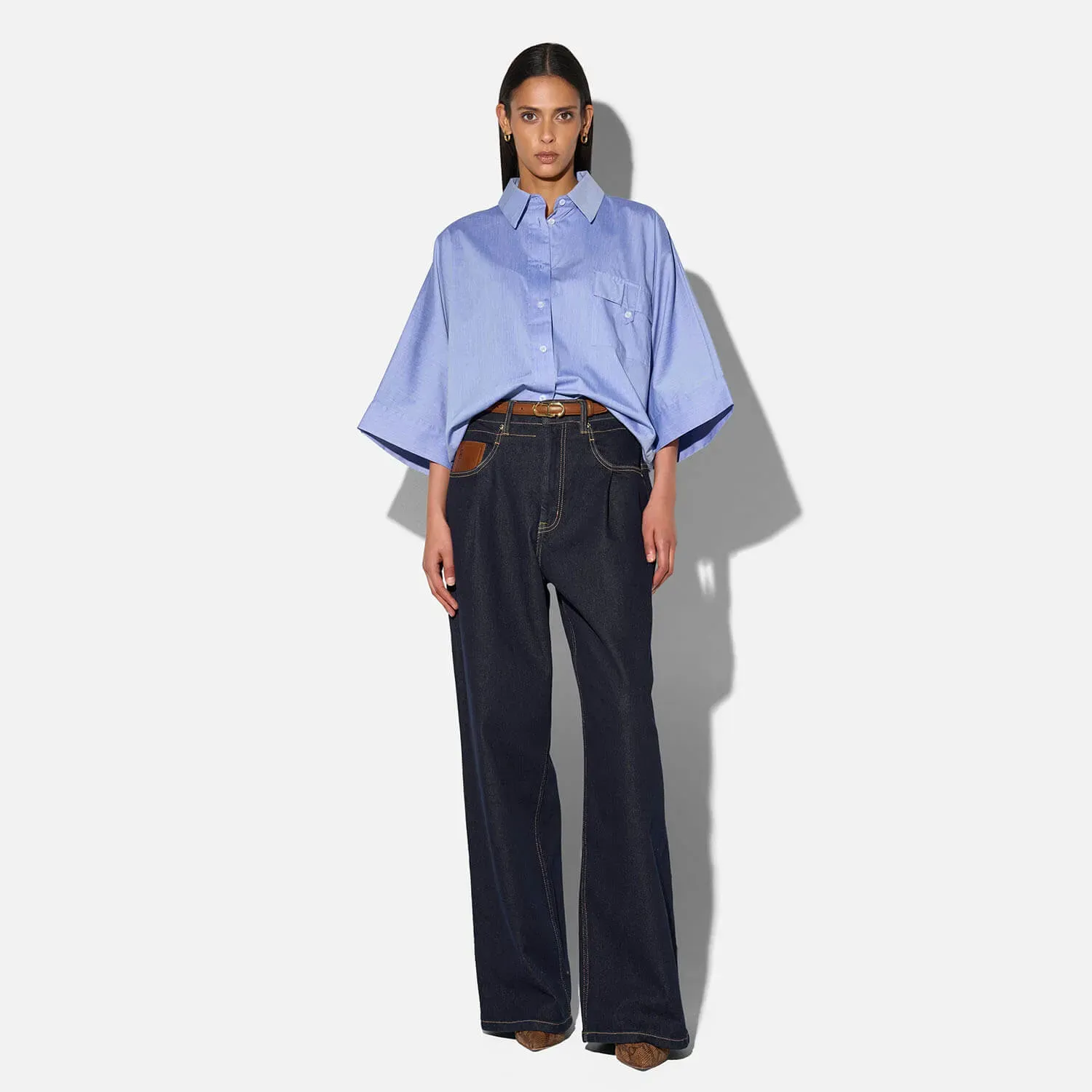 Blauwe Kimono Blouse Dames Carl