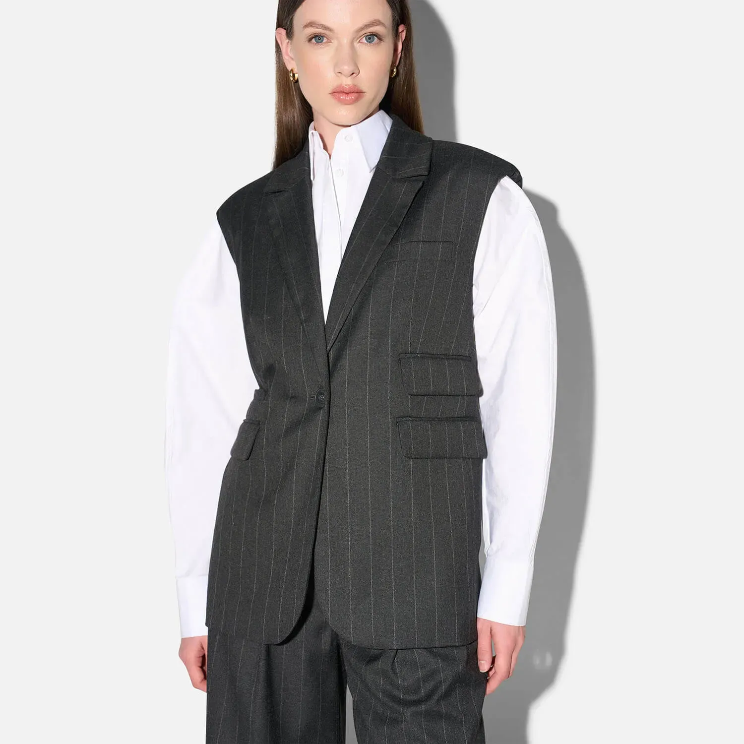 Blazer Vest Dames Zwart Krijtstreep Marvin