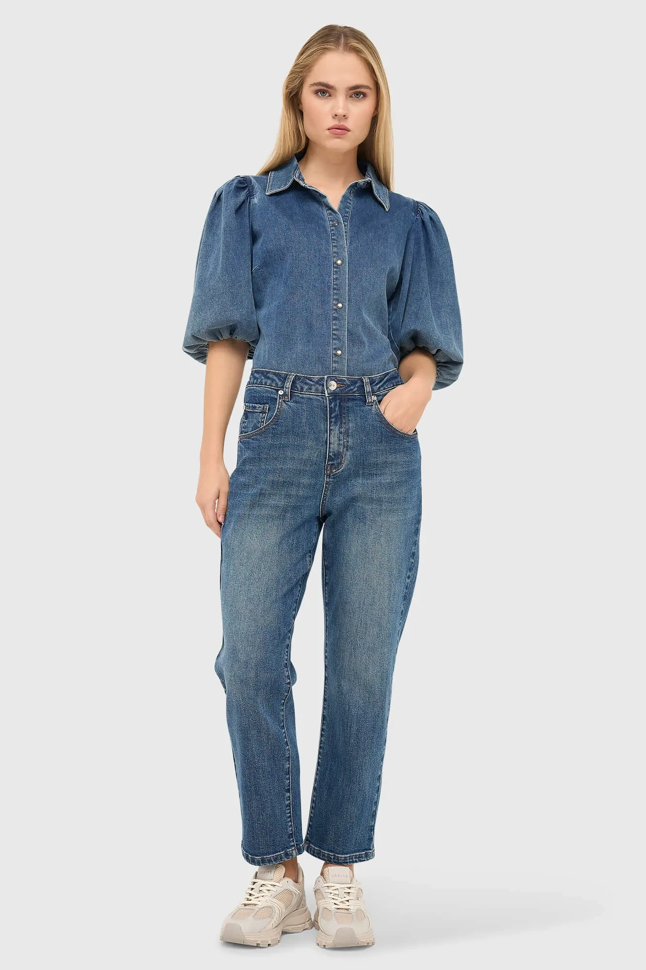 Blouse Dames Denim Pofmouw Lars 932