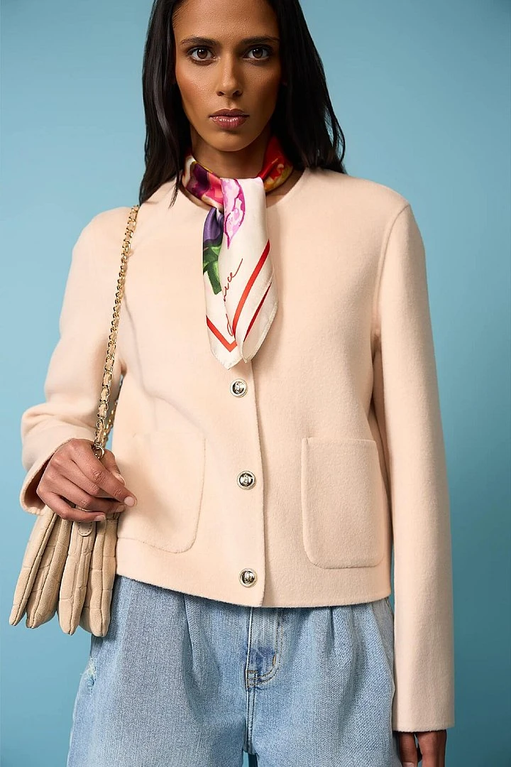 Cashmere Jas Dames Kort Vince Double Face Peach