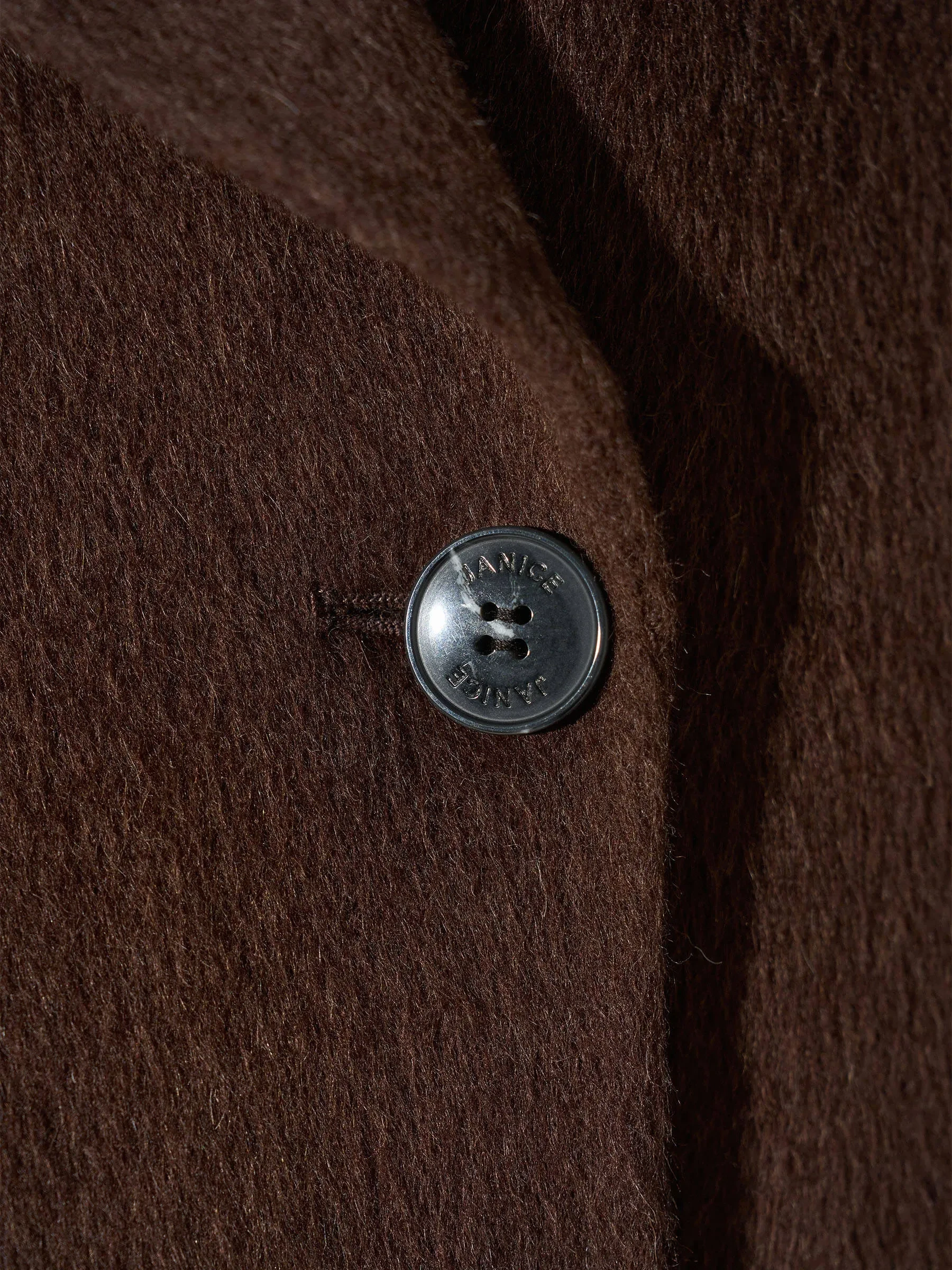 Korte Trench Dames Jas Yak Wol Jean Bruin
