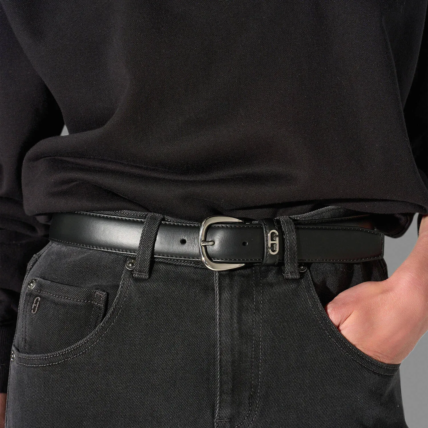 Riem Leer Dames Zwart Malone Zilver