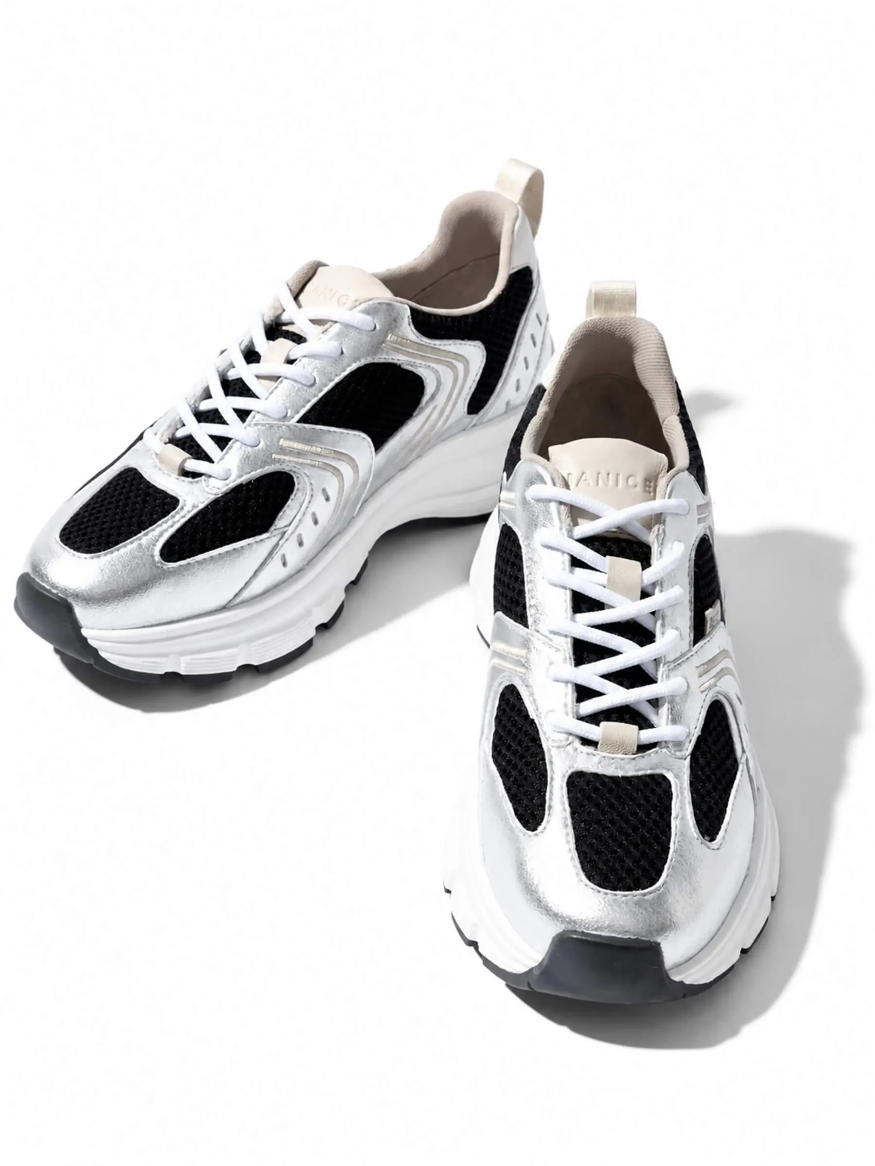 Runner Sneakers Dames Bolt Zwart Zilver 777
